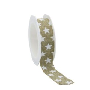 Cotton Ribbon "Stars" - Sand
