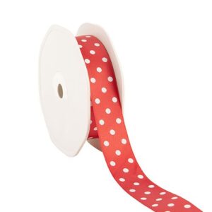 Satin Ribbon Dots - Rough Red