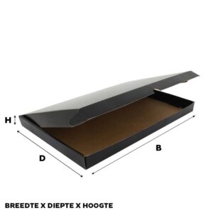 Verzenddoos met deksel zwart