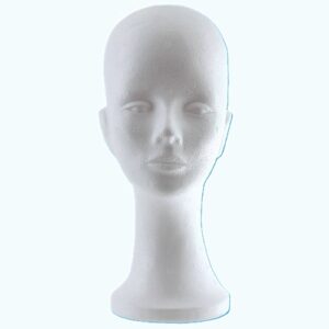 Pruikenkop wit hoogte 34 cm dame