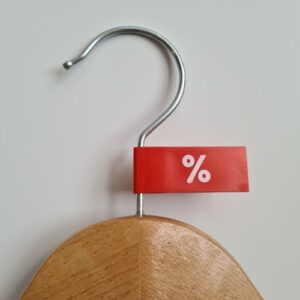 Label vaantje kunststof kleur rood %