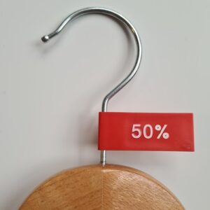 Label vaantje kunststof kleur rood 50%