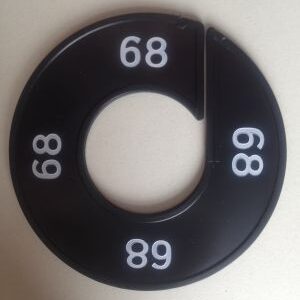 Maatring zwart/wit 68
