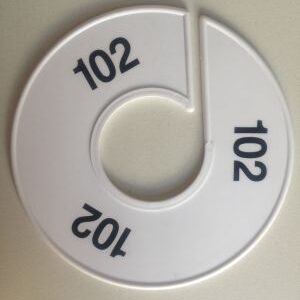 Maatring 11 cm wit/zwart 102