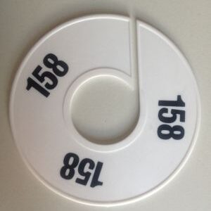 Maatring 11 cm wit/zwart 158
