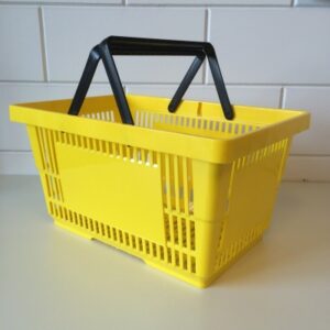 Winkelmandje geel BIG met 2 handgrepen