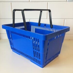 Winkelmandje blauw BIG met 2 handgrepen