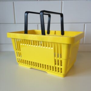 Winkelmandje geel 2 handgrepen 22 liter