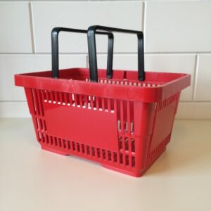 Winkelmandje rood 2 handgrepen 22 liter