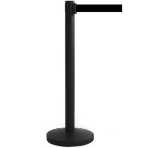 Toegangspaal zwart met zwarte riem