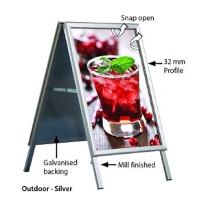 Stoepbord 70x100 cm ALU-klap verstek