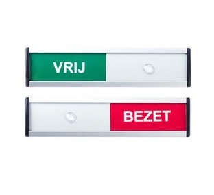 Deurbordje VRIJ / BEZET 125x30mm