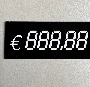 Digitaal kaartje 60x26 mm €888.88 10st