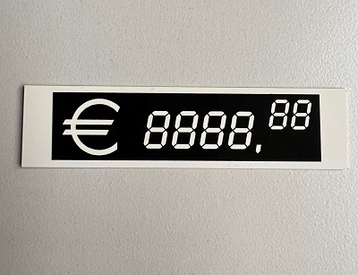 Digitaal kaartje 100x25mm € 8888.88 10st