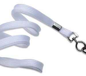 Keycord met metalen haak, br 10mm wit