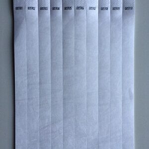 Toegangsbandjes kleur wit 100 stuks