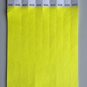 Toegangsbandjes kleur geel 100 stuks
