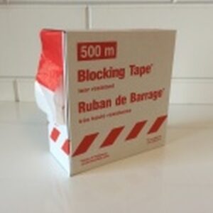 Afbakeningslint 500 m x 7cm wit/rood