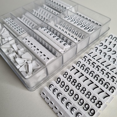 Prijscassette Etalage 10mm wit/zwart