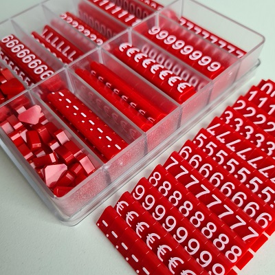 Prijscassette Etalage 10mm rood/wit