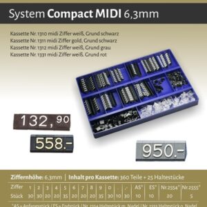 Prijscassette Compact Midi 1310 zwartwit