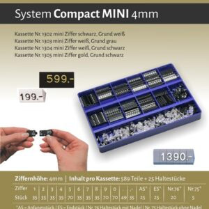 Prijscassette Compact Mini 1304 zwartwit