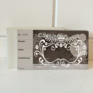 Cadeaubon bedrukt met deco 50 stuks