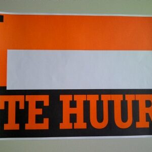 Affiche TE HUUR afmeting 36x25cm