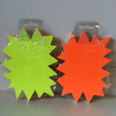 Fluor ster 16x12 cm fluor geel+fl.oranje