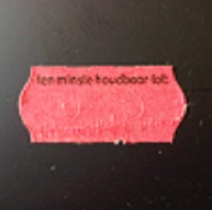 Etiket 2612 rood perm 2slit Tenminste ho