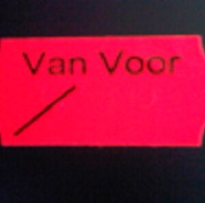 Etiket 2612 fl.rood perm VAN VOOR 54.000