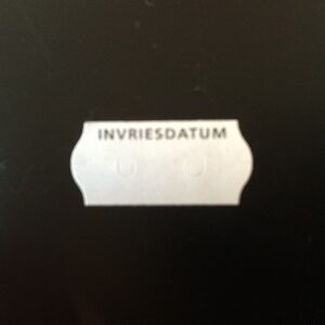 Etiket 2612 diepvries INVRIESDATUM