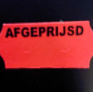 Etiket 2612 fluor rood perm AFGEPRIJSD