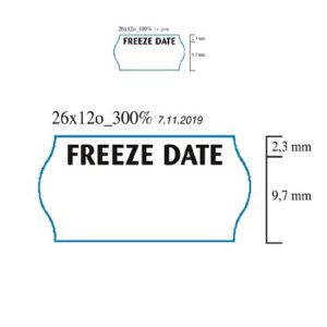 Etiket 2612 wit diepvries FREEZE DATE