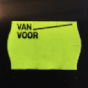 Etiket 2516 fl.geel semi perm Van Voor