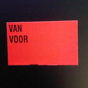 Etiket 2616 recht perm fl.rood Van Voor