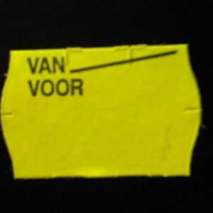 Etiket 2516 fl.geel perm Van Voor 39.600