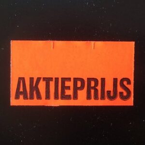 Etiket 3719 fluor rood afn AKTIEPRIJS on