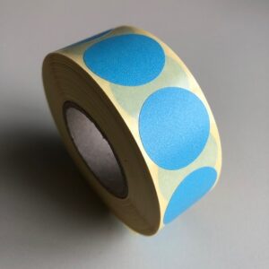 Etiket 35 mm rond blauw 1000 rol