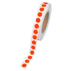 Etiket 12 mm rond fluor rood 1000 rol