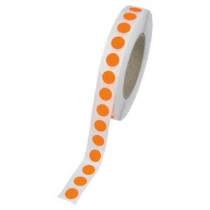 Etiket 12 mm rond fluor oranje 1000 rol