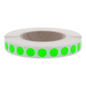 Etiket 12 mm rond fluor groen 1000 rol