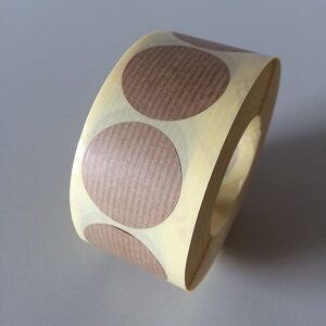 Etiket 25 mm rond kraft bruin 1000 rol