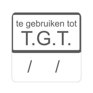 Etiket gebruiken TGT wit/magenta 25x25mm