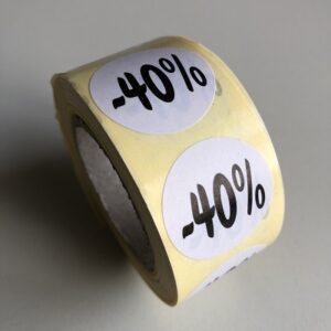 Etiket wit 27mm -40% 500/rol