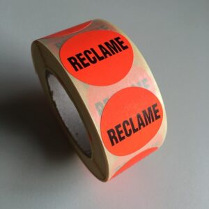 Etiket fluor rood 27mm - RECLAME
