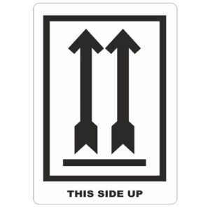 Etiket wit/zwart 70x110mm This Side Up