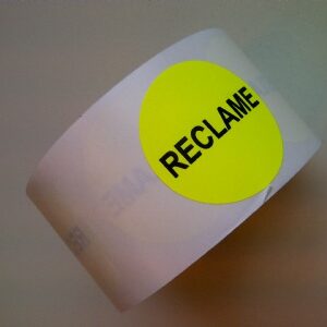 Etiket fluor geel 35mm Reclame 500rol