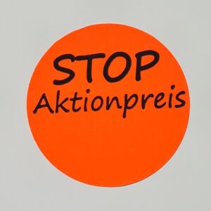 Etiket fluor rood 35mm STOP Aktionpreis