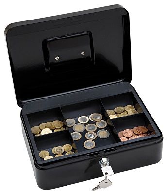 Geldkistje met slot 10"- afm. 25 cm